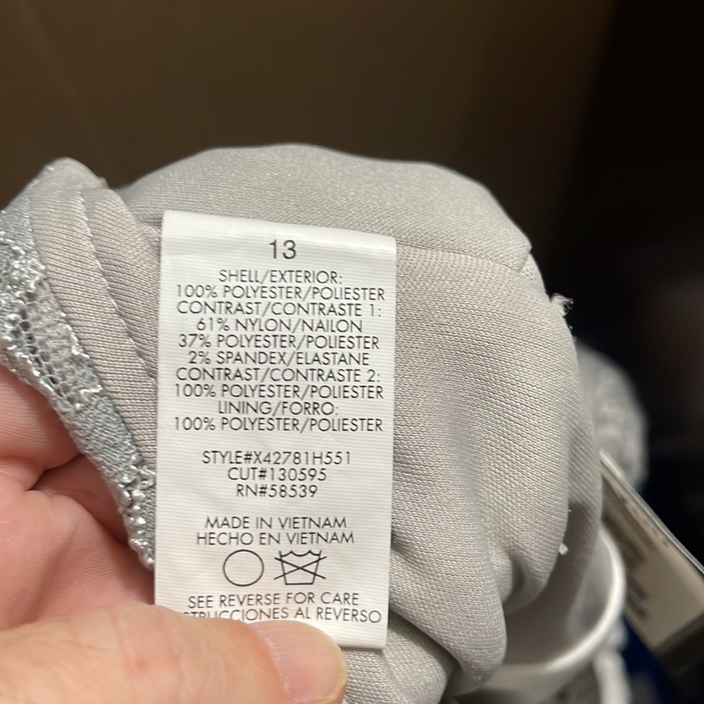 Speechless Spaghetti Strap Silver and white beaded dress, Girl's Junior Size 13 - Picture 8 of 13